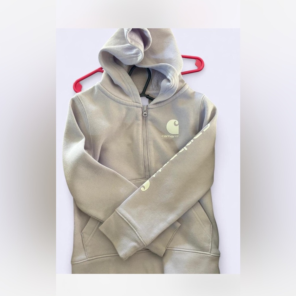 Carhartt Kids Light Gray Zip-Up Hoodie